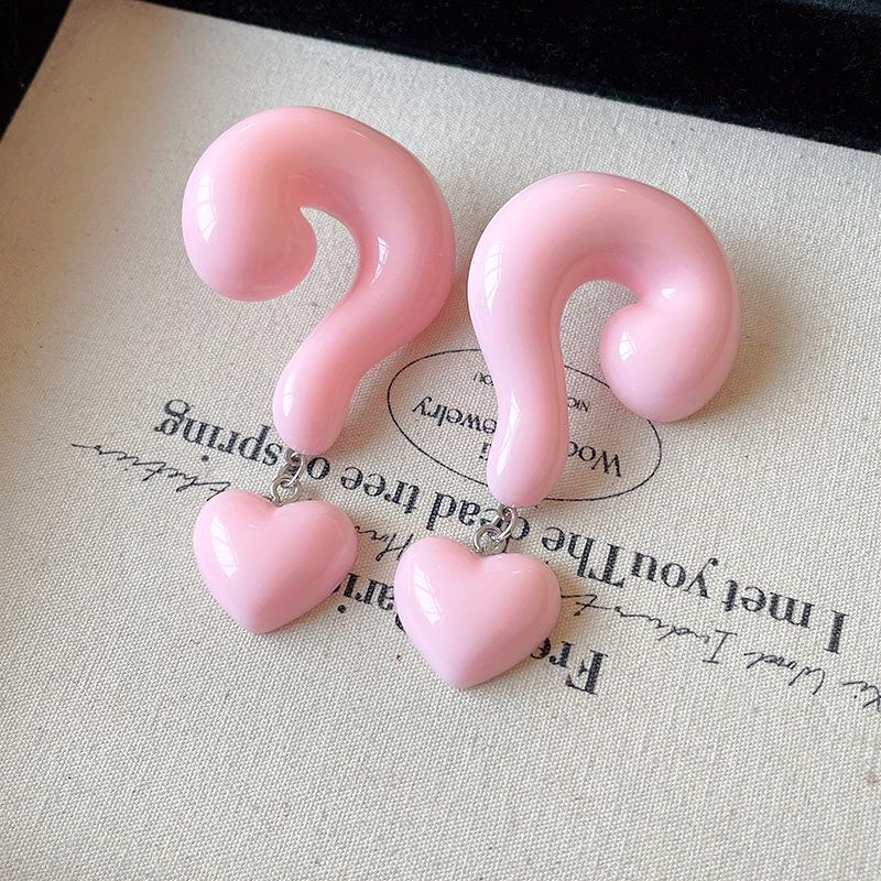 Faye Wong Pink Shrimp Cracker Earrings 2025 Year of the Snake Spring Festival Studs - European and American High-End Fashion.