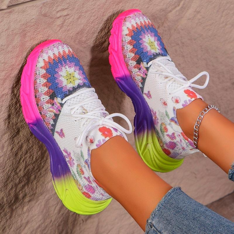 Fashion 2025 Fall New High Quality Mesh Breathable Women Sneakers Fashion Lace Up Ladies Casual Shoes Round Toe Walking Tennis Shoes