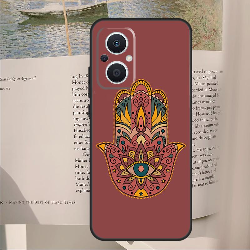 

Hamsa Hand Of Fatima Art Cover For OPPO Reno 14F 13F 12F 11F 10 11 12 14 Pro 7 8 Lite OPPO Find X9 X6 X5 X8 Pro Case OPPO Find X8
