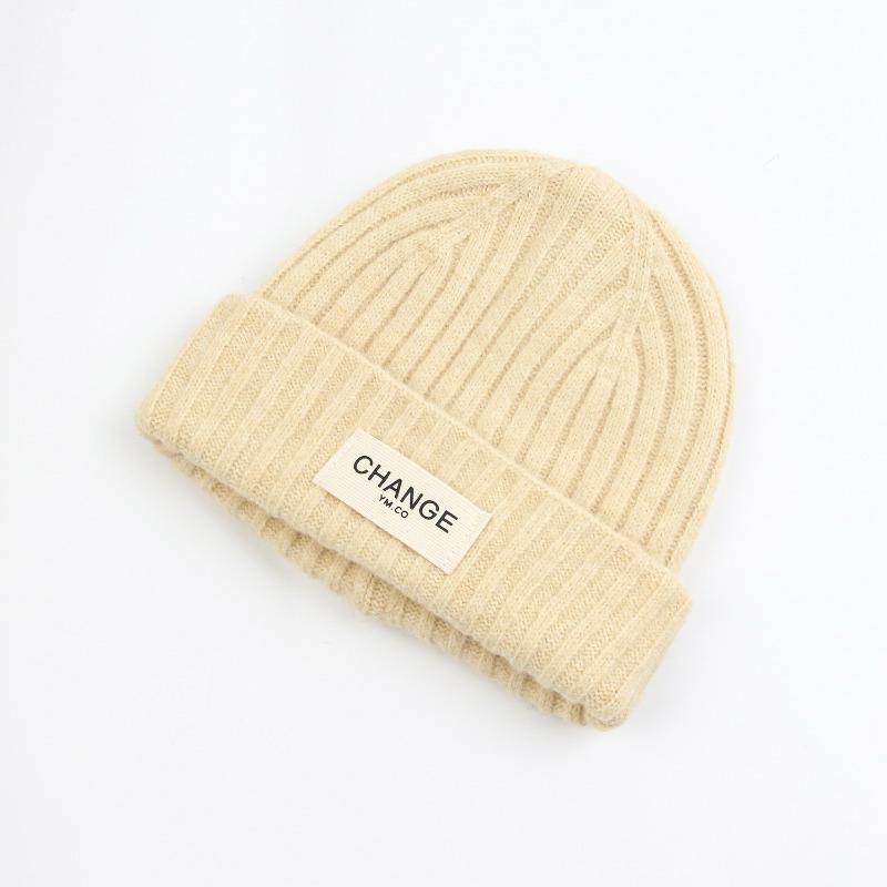 New knitted hat autumn and winter woven mark women's warm wool hat winter cute warm hat