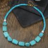 Turquoise Beaded Necklace High-end Natural Stone Pendant Versatile Jewelry Turquoise Necklace