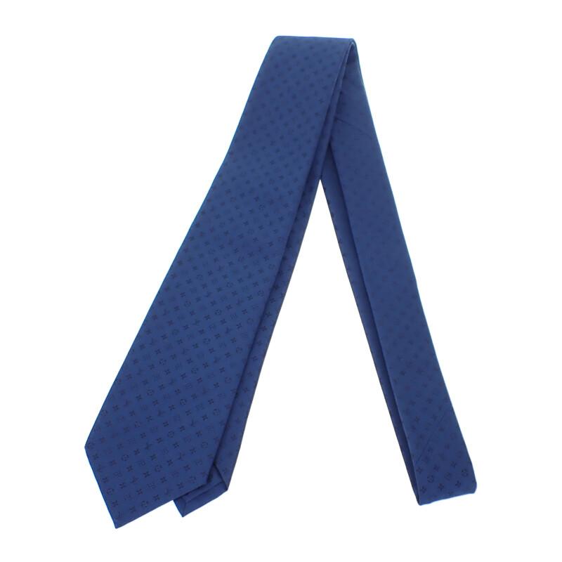 LOUIS VUITTON  M75988 tie Navy silk mens