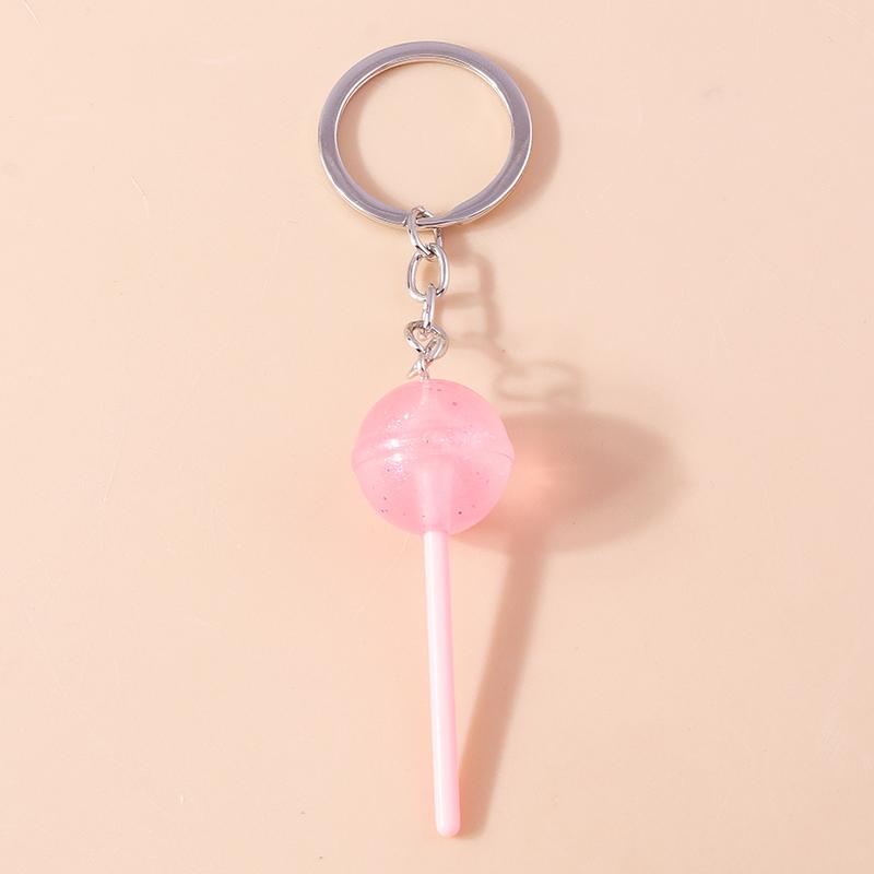 Cute Resin Candy Lollipop Keychain Mini 3D Simulation Food Key Rings for Women Girls Handbag Pendant DIY Kids Jewelry Gifts