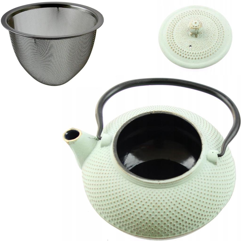 CAST IRON KETTLE 1.5L STEEL STRAINER INFuser for herbal tea