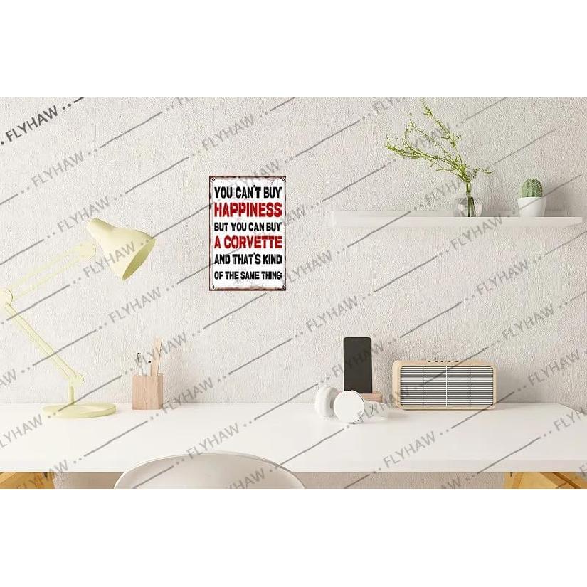 Retro Wall Decor You Can't Buy Happiness But You Can Buy a Poster Creative Aluminum Plates Printed Metal Tin Sign for Cafe Restaurant Bedroom Home