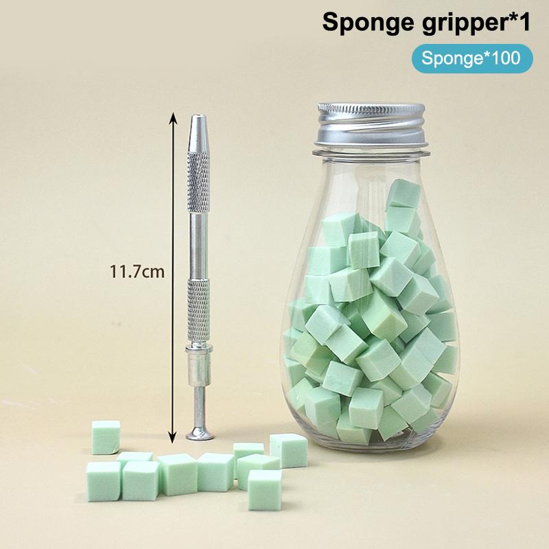 

1set 100/200pcs Nail Care Gradual Pat Cotton With Clip Sponge Powder Puff Dizzy Dye Nail Art Gel Polishing Block Nail Care Tool