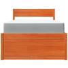 Bed with Drawers and Mattress Wax Brown 100x200 Cm Solid Wood