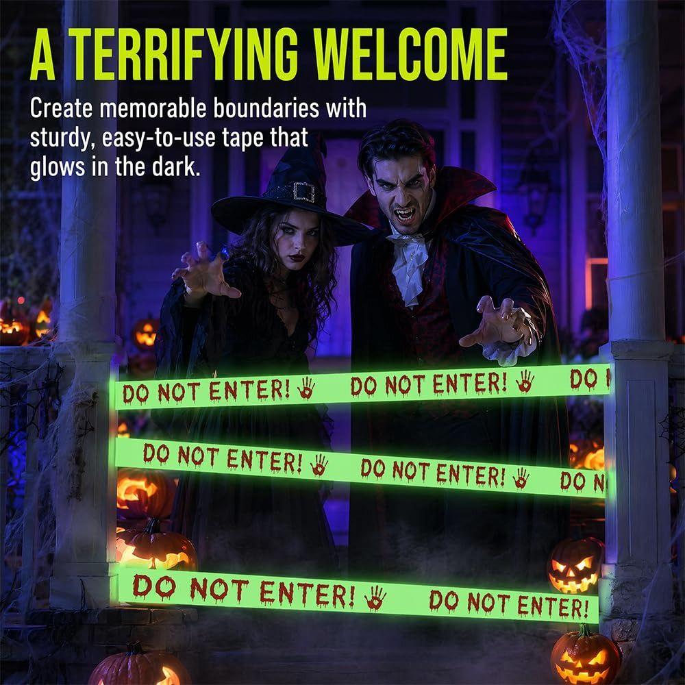 Glow In The Dark Halloween Caution Tape Scary Design Halloween Decoration Tape Halloween Party