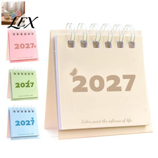 Functional Workstation Memo Pad Mini Desk Calendar 2027, Jan. 2027 to Dec. Standing Flip Small Desktop Time Management Tool Calendar, 12 Monthly