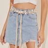 European & American Bohemian Style Cotton Rope Shell Waist Belt for Women