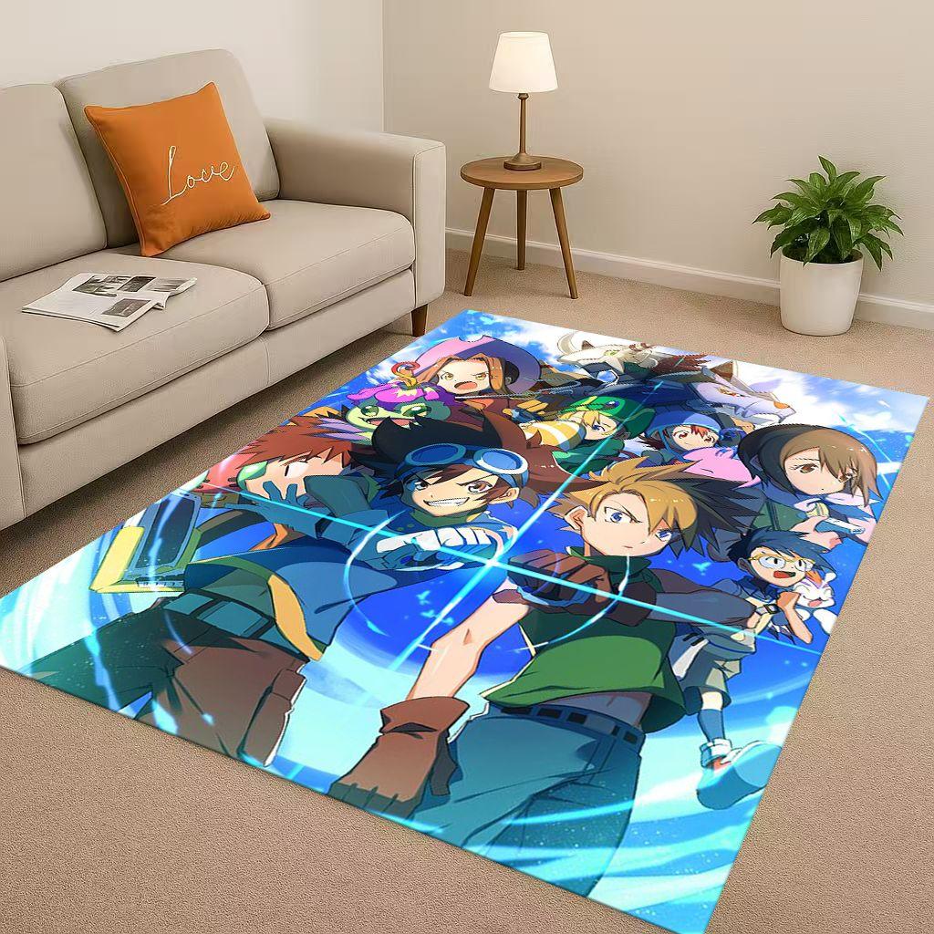 Angewomon Cartoon Digimon Adventure Living Room Non Slip Area Rug Soft Carpet for Bedroom Sofa,Easy Clean Home Doormat Playmat