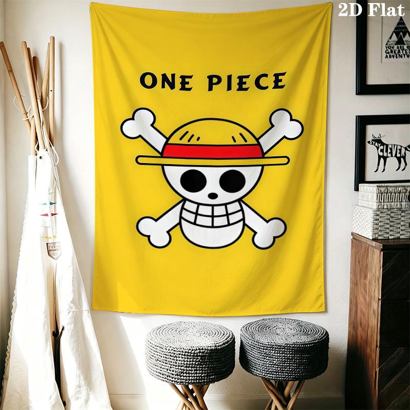 One Piece Straw Hat Pirates Wall Tapestry Aesthetic Wall Hanging Printed Fabric Blanket Decorative Tapestries For Bedroom Living Room Home Decor