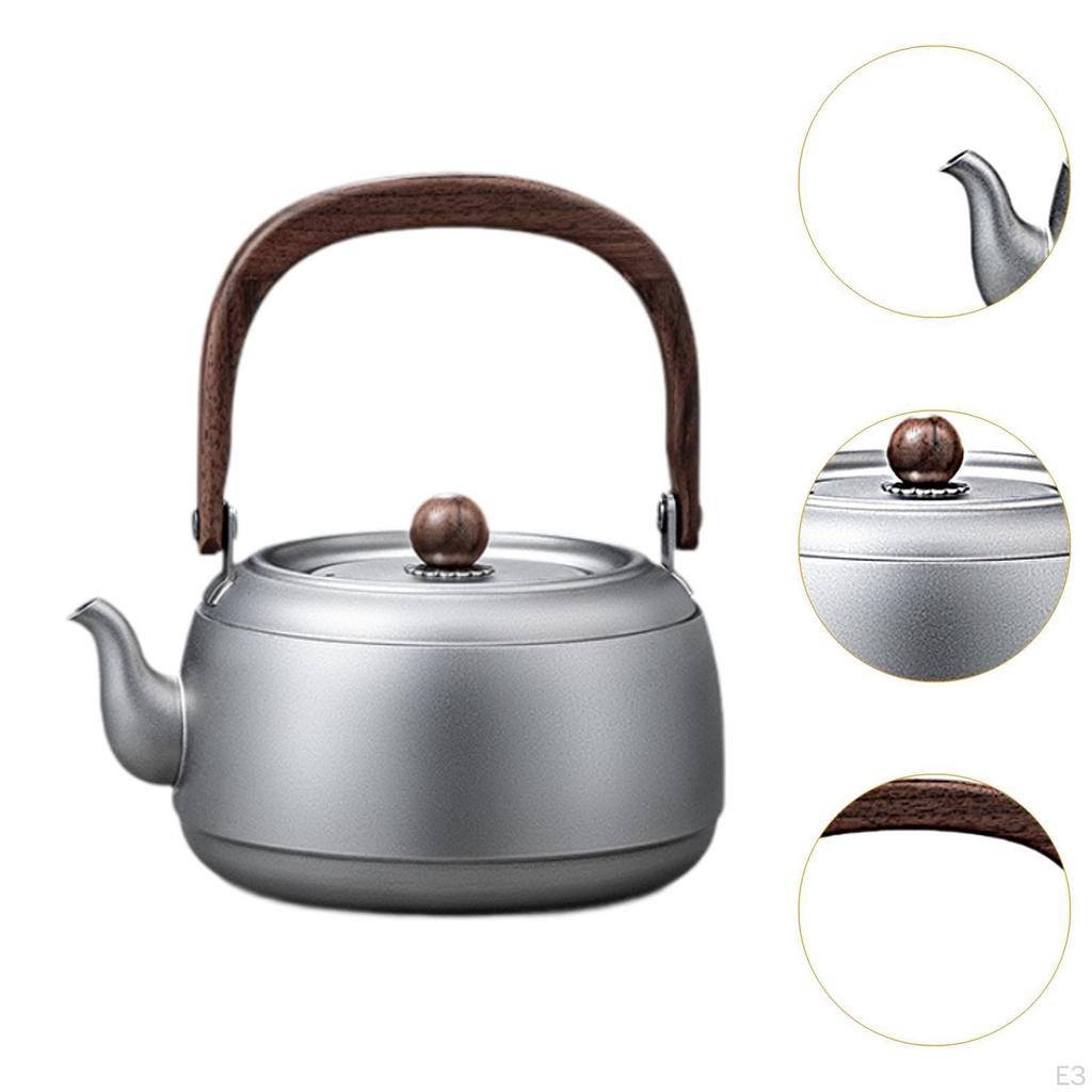 Camping Kettle Coffee Tea Pot Tableware for Open Fire with Handle, Water Picnic