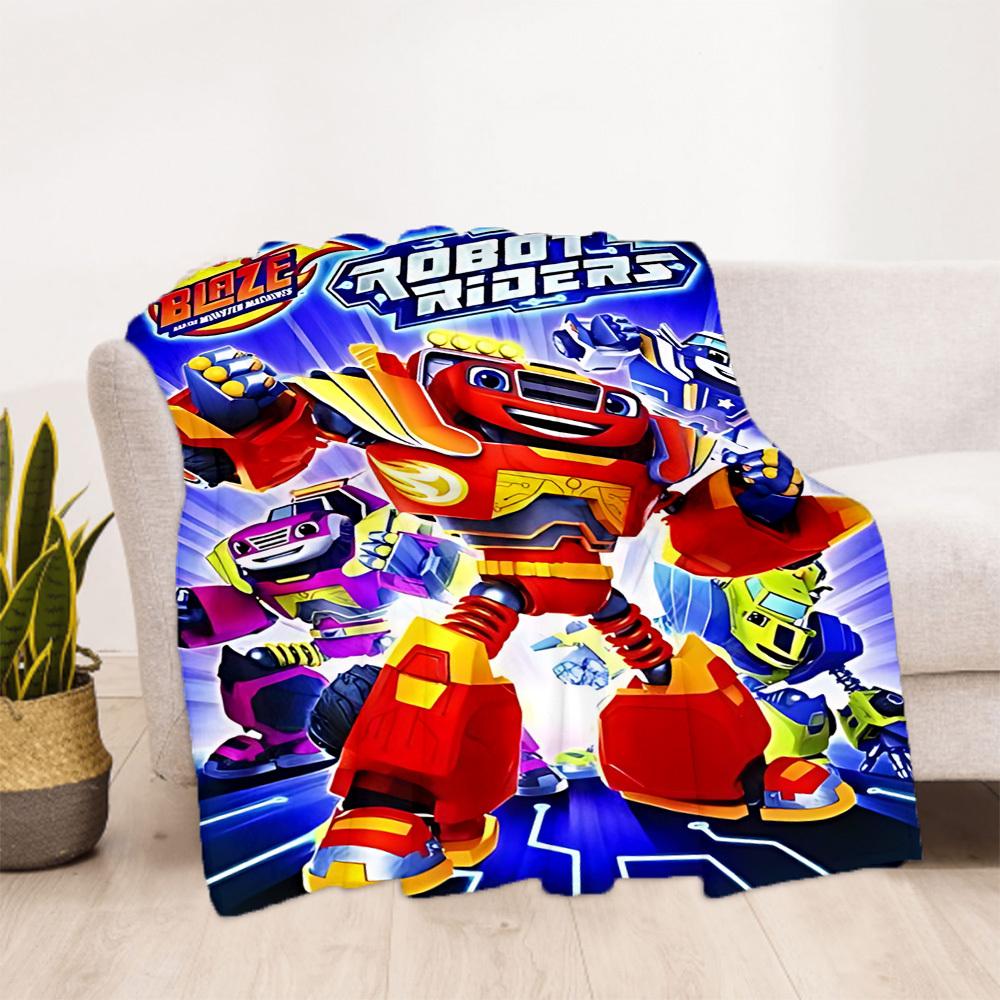 1pc Blaze and the Monster Machines Outdoor Blanket Lightweight Flannel, All Season Use for Sofa, Outdoor, Camping, Living Room, Office, Chair