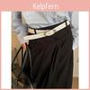 Modischer Damen Gürtel im koreanischen Stil mit unregelmäßiger ovaler Metallschnalle für Kleider und Hosen