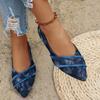 Stylish Pointed Flat Single Shoes, Fabric Versatile Slip-on Casual Women's Shoes