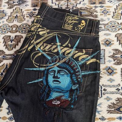 ג'ינס דנים בגזרה ישרה רחב מותן גבוה לנשים Y2K Streetwear כחול שחור שטוף