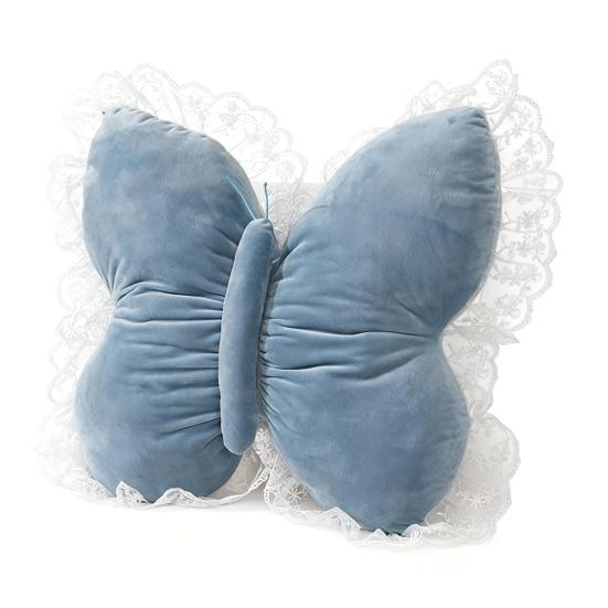 Butterfly Throw Pillow Cuddly Butterfly Pillow with Lace Ruffle Decorative Sofa Couch Pillow for Home Living Room Bedroom Decor