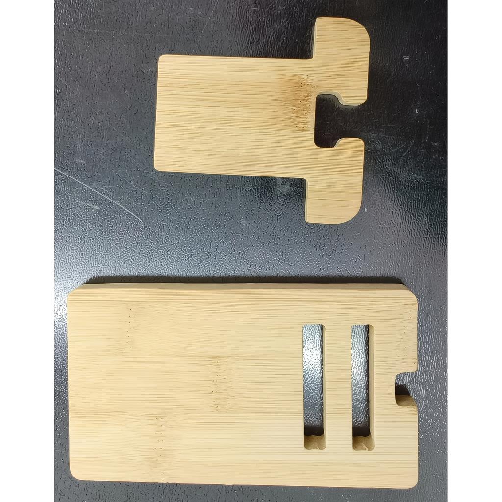1pc/2pcs Wooden Desktop Phone Stand - Clamp Holder for All Smartphones, Ideal for Office Organization & Charging Station, Phone Holder for Desk