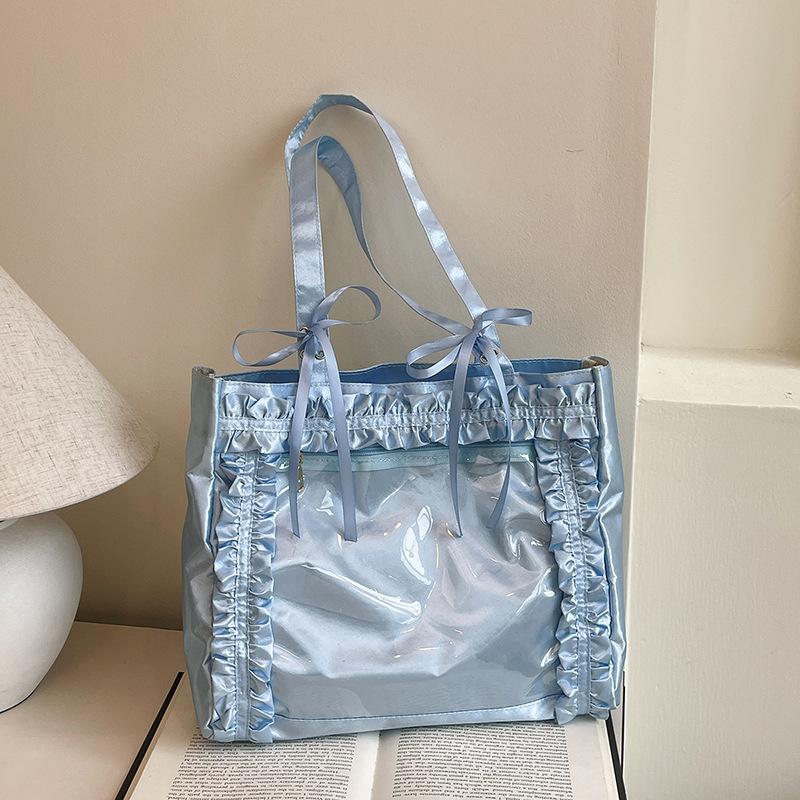 

2025 new fashion trend large capacity tote bag women s shoulder handbag retro commuter bag синій