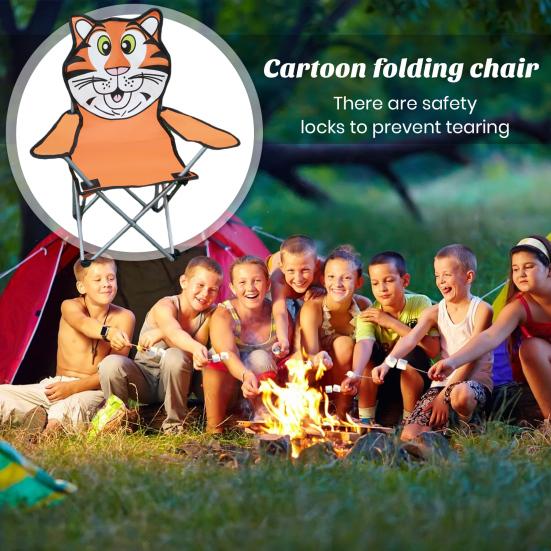 Venkovní dětské skládací křeslo Kreslené zvíře Přenosné Lehký Piknik pro velké zatížení Rybaření Trávník Kempování Pláž Batolata Chlapci Dívčí skládací židle