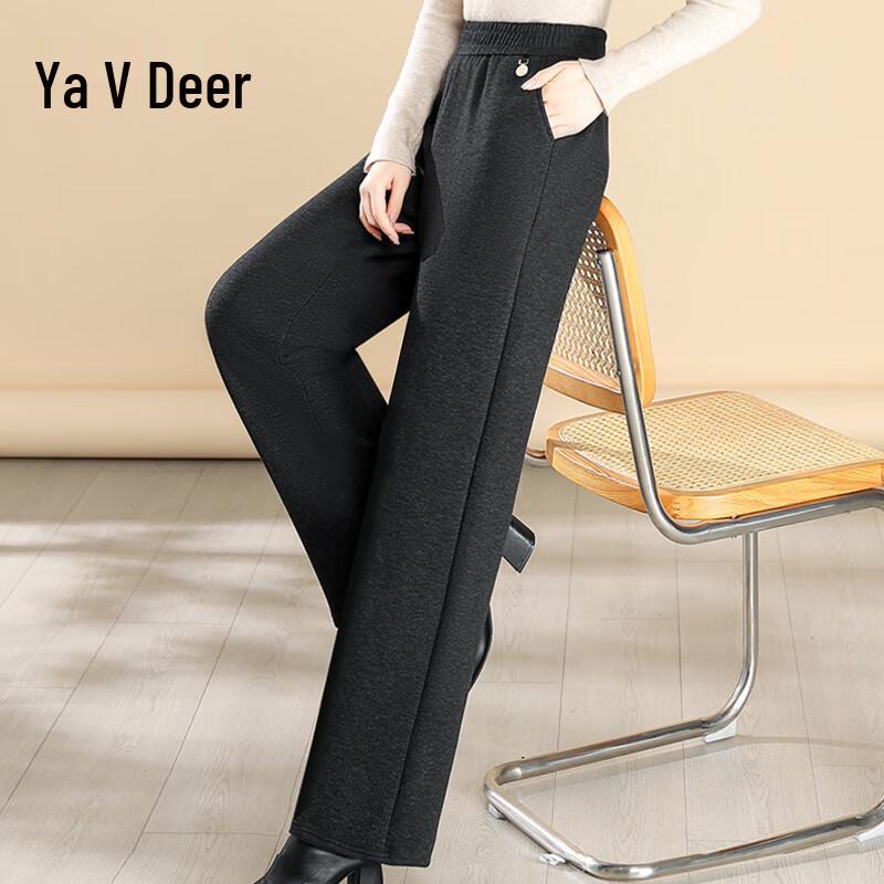 

Yalu Women s Mid-Aged Mom Style Autumn/Winter Straight Leg Pants XL