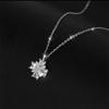 White Gold Heart & Four-Leaf Clover Necklace - Elegant Pendant Gift for Girlfriend