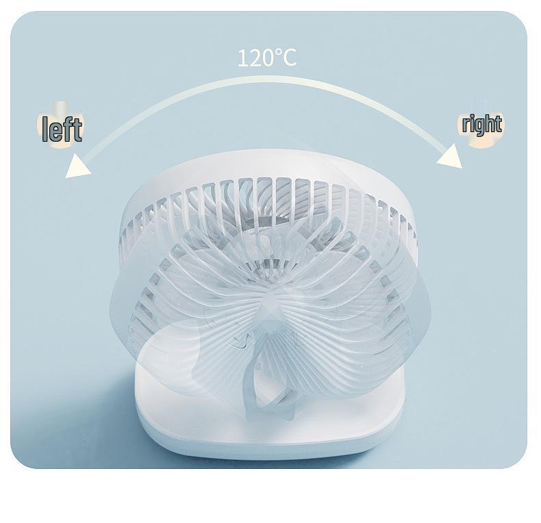 USB Rechargeable Desktop Fan - Silent, Dual-Use with Brushless Motor