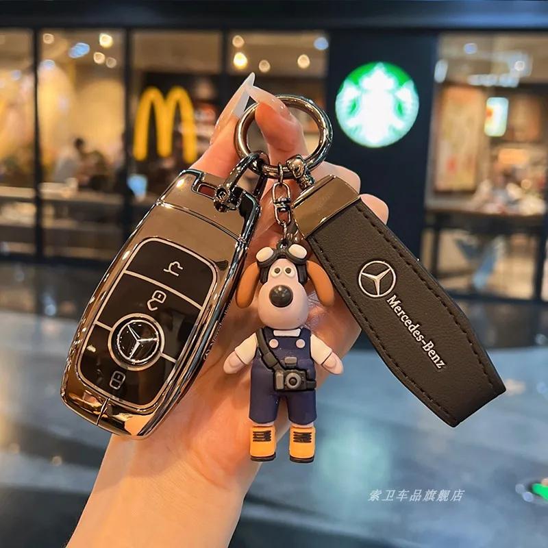 REE4 Car Key Case Cover for Mercedes-Benz A B C E G S Class CLA CLS GLA GLB GLC GLE GLS EQA EQB EQC 3 Buttons Auto Accessories