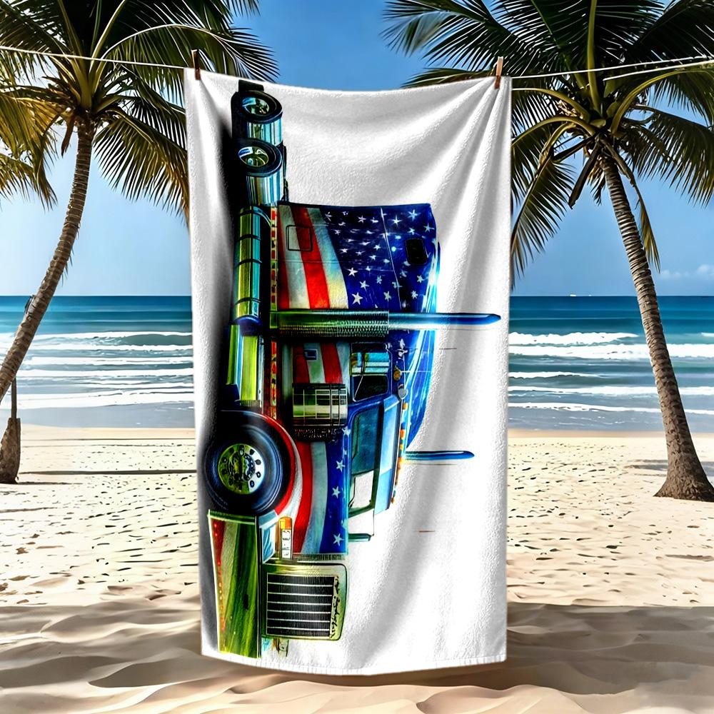 Kw Heavy Trucks Beach Towel Super Soft Microfiber Quickdry Fabric Comfortable Lightweight