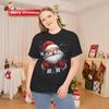 Cute Santa Ho Ho Ho Christmas Snowy Cartoon Holiday Winter Gift Tshirt