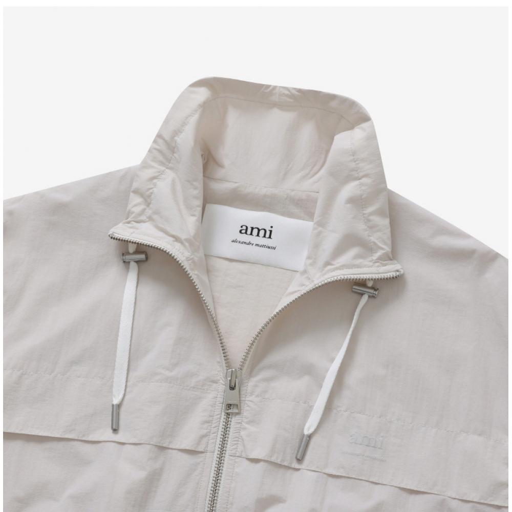 Ami Hjk051 Pa0009 193 Logo Print Windbreaker Men S Jacket