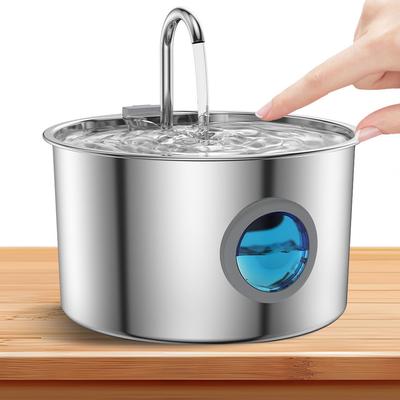 3.2L Pet Water Fountain Water Dispenser Stainless Steel Automatic Water Feeder Triple Filtration for Pets & Small Animals