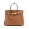 2026 New Matte Alligator-pattern Platinum Bag With Gold Buckle Atmospheric Handbag Fashionable Top-layer Cowhide Single-shoulder Cross-body