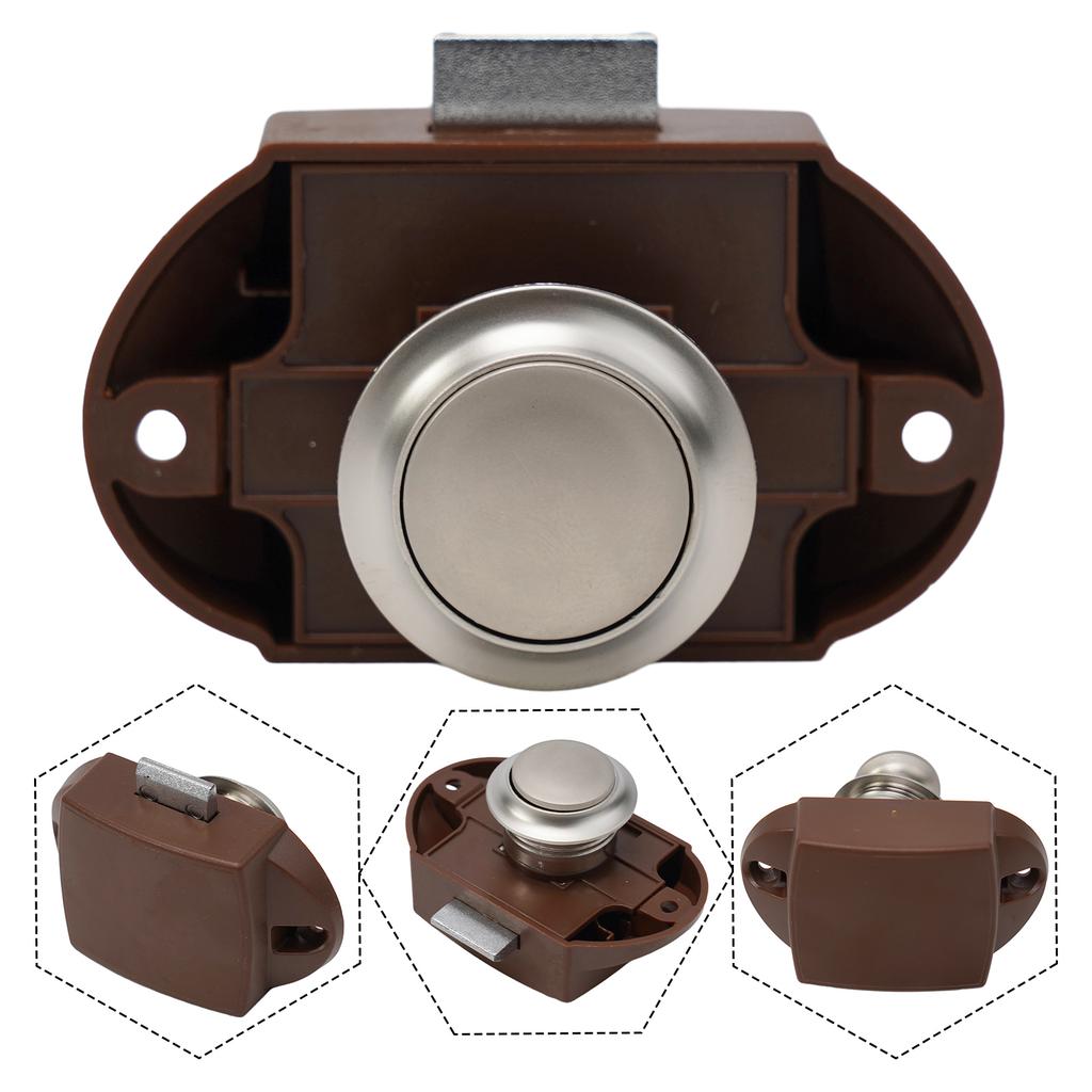 For Drawer Cupboard Cabinet Push Button Lock Safety Latch