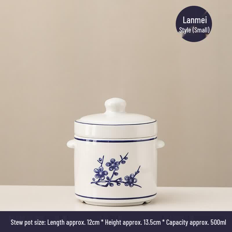 Ru Han Ceramic Double-Lid Stew Pot