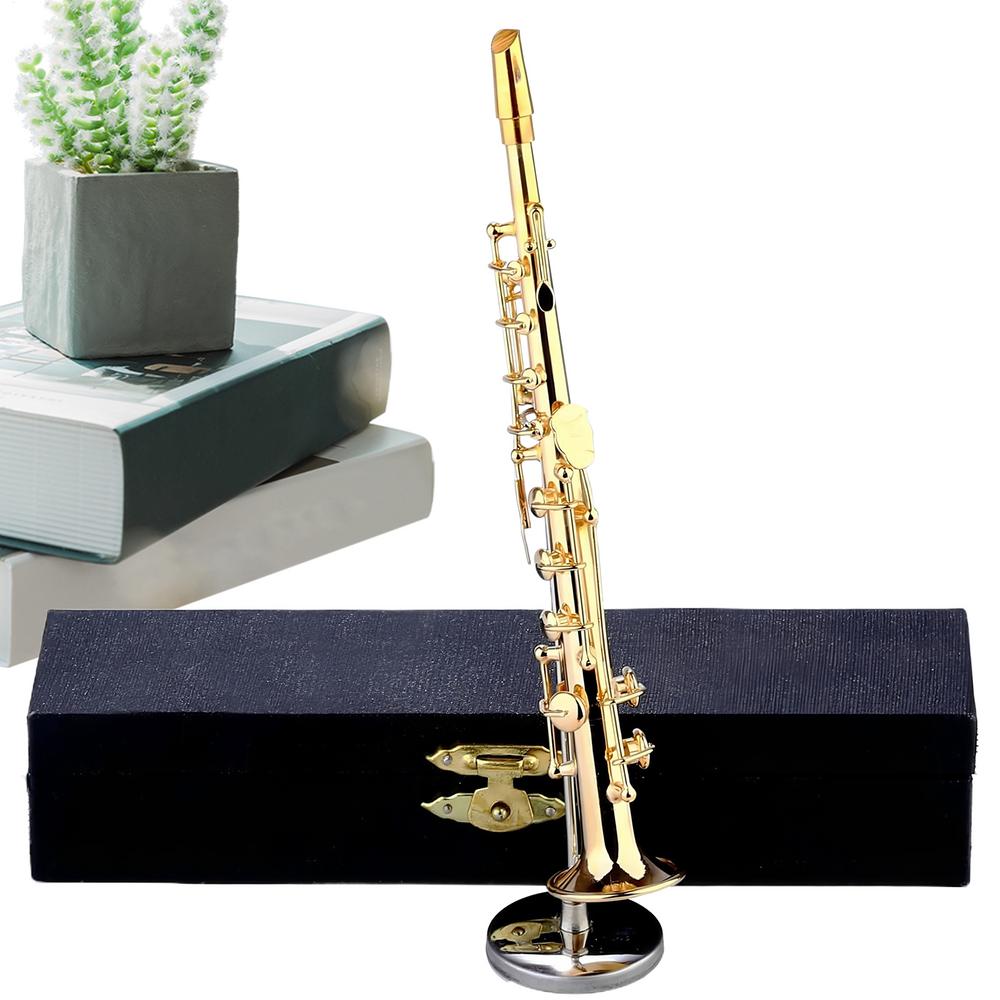 

Saxophone Model Miniature Saxophone Model Collectible Musical Instrument With Stand Case For Display Home Decoration Christmas