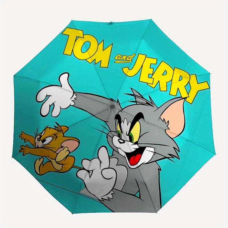 

1pc Tom Jerry Automatic Open/close Umbrella, Heavy-Duty Iron Frame, Folding Portable Design, Travel, Everyday Use172