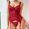 Large size explosive sex underwear sexy lace gathering suspender thong set Europe and America