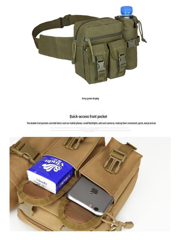 Tactical Waist Bag for Outdoor Sports: Cycling, Travel, Men's & Women's Multi-Use Bag with Water Bottle Holder