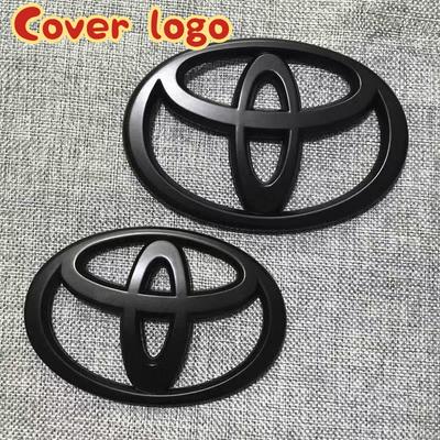 Matte Black ABS OVERLAY Car Front Logo For Toyota Corolla Vios CHR RAV4 HRV Camry Alphard Yaris Reiz Highlander PRIUS LEVIN