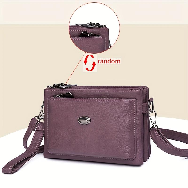Soft Faux Leather Crossbody Bag, Retro Wristlet Handbag, Fashion Clutch Purse For Women
