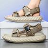 Fashion Summer Adolescent Breathable Flat Bottomed Soft Fashionable Leisure Sandals Men's Ventilation Non-slip Seaside Outdoor Sandals