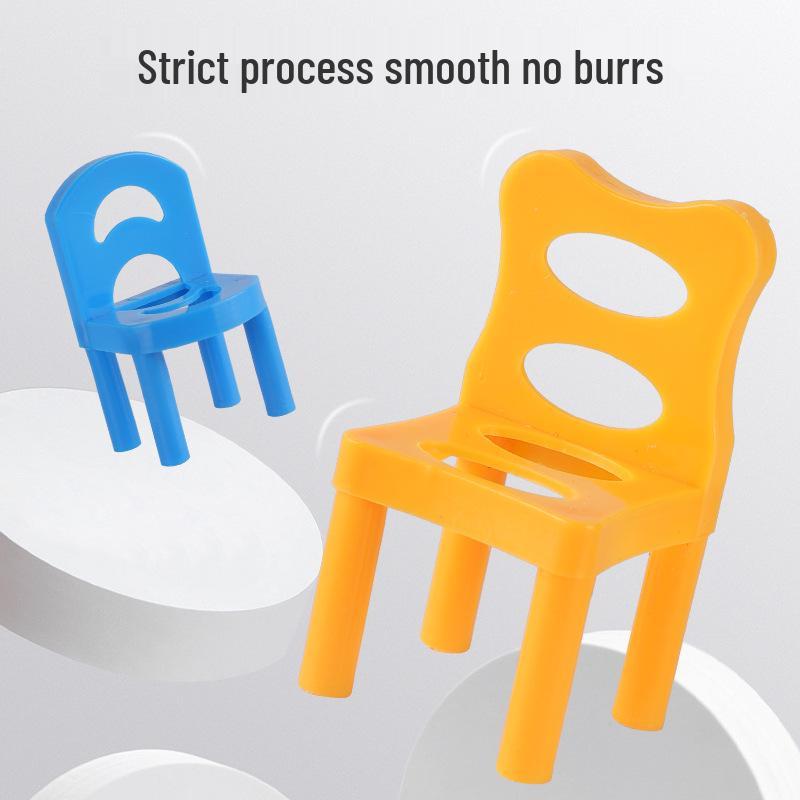 Kindergarten Stacking Chairs & Building Block Educational Toy for Parent-Child Balance Training