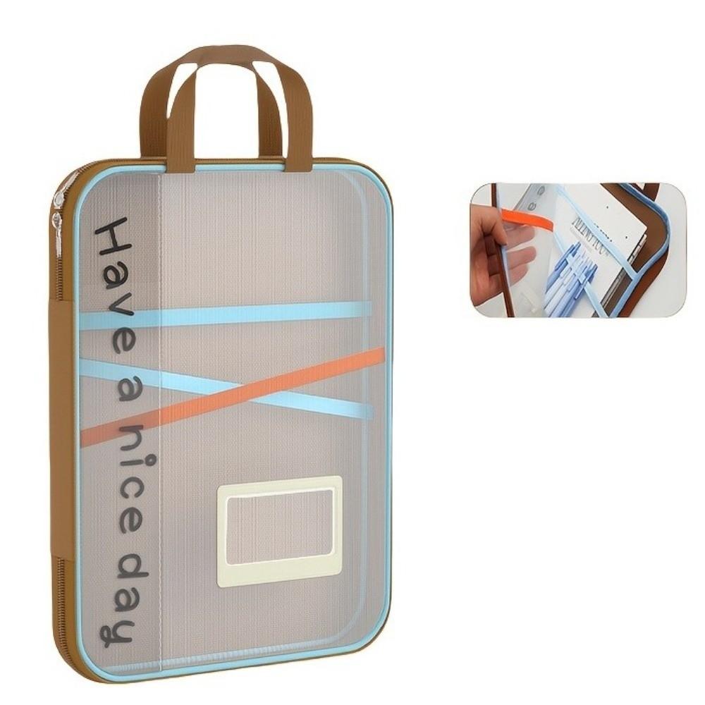 Waterproof File Storage Bag Large Capacity Transparent Study Pouch  Office Supplies