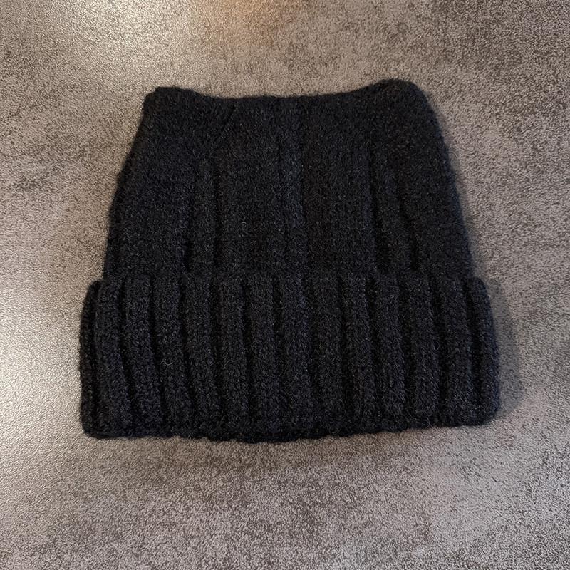 Autumn Winter Knit Hat With Cat Ears And Trendy Design For Women Black