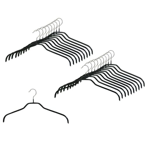 

MAWA No-Slip Hangers for Shirts and Blouses, Women s, Size M, Pack of 20, Black, 10-Year Warranty
