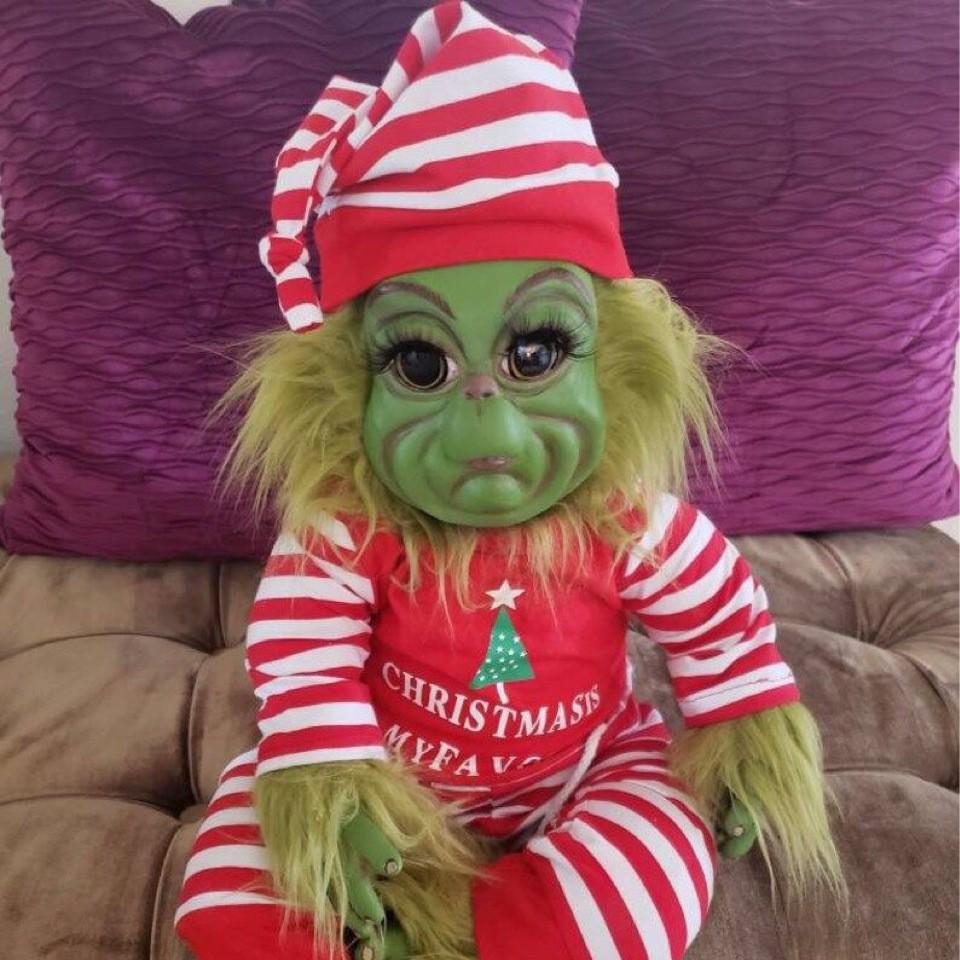 New Creative Grinch Plush Elf Doll - Christmas Monster Figure & Gift, Green Fur Monster