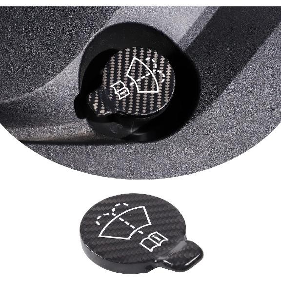 

Real Carbon Fiber Windshield Washer Fluid Reservoir Cap Compatible with Chevrolet Corvette C7 2014-2019, Auto Reservoir Tank Bottle Cap