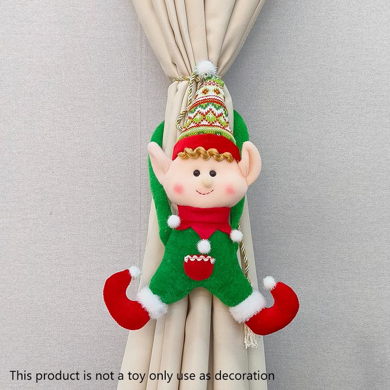 New fabric pointed hat elf doll door hanging curtains holding Christmas tree pendant decorations